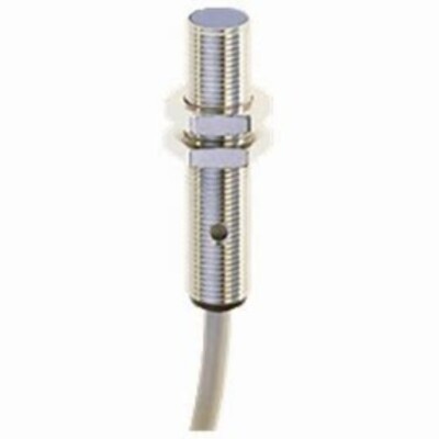 Sensor de proximidad inductivo 12X56 mm, Sn: 4 mm, alimentacion 15-34 VDC, rasante, NO/PNP, cable 2 mts. 3 Hilos, bronce niquelado